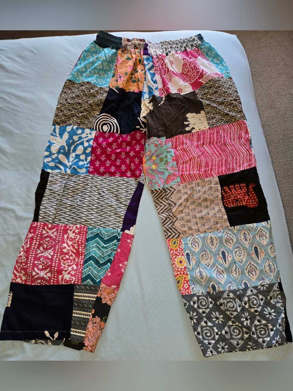 Kathmandu Boho Patchwork Wide-Leg Trousers One Size NWT